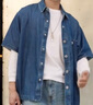 Levi's?SilverTab?25年春夏新款男士休閑短袖工裝牛仔襯衫外套 藍(lán)色 L 曬單實(shí)拍圖