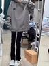柳葉彎刀褲ro飄帶微喇牛仔褲男美式vibe高街痞帥炸街褲子修身窄版 黑色 L 建議：120-135斤 曬單實(shí)拍圖
