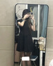 木清清赫本風黑色連衣裙短款小個子收腰小黑裙女2025夏日絕美裙子 修身小黑裙 L 曬單實拍圖