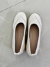 大東秘語(yǔ)真軟皮厚底媽媽皮鞋2025春秋季新款搖搖防滑輕便軟底軟面女士單鞋 米白色 39 曬單實(shí)拍圖