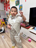 耀王兒童西服春秋男童馬甲套裝花童婚禮生日鋼琴走秀演出服SBK-X002 米色四件套 130 曬單實(shí)拍圖