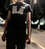 PSO Brand男女裝純棉可愛貼布繡小狗短袖夏季情侶半袖T恤男款潮牌 圓領女款 藏青藍 Navy M 曬單實拍圖