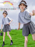 G.DUCKKIDS小黃鴨童裝女童套裝夏季新款兒童服裝女大童夏裝薄款洋氣女孩衣服 灰色 170 (建議160cm 14-15歲左右)cm 曬單實拍圖