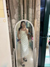 三彩獨(dú)醒2025夏季新款法式復(fù)古溫柔風(fēng)波點(diǎn)方領(lǐng)連衣裙收腰長(zhǎng)裙F 米白色幾何 L 165/88A 曬單實(shí)拍圖