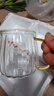 CCKO水杯玻璃杯高顏值杯子高硼硅耐熱帶把手泡茶喝水杯牛奶果汁飲料杯 400ML條紋把杯(透明)2個 曬單實拍圖