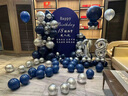心嬉悅18歲成人禮生日場(chǎng)景布置裝飾十八男生女孩氛圍派對氣球kt板背景墻 【次日達】簡(jiǎn)約墨藍 曬單實(shí)拍圖