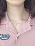HEFANG何方珠寶絲帶結(jié)鎖骨鏈百搭項鏈輕奢高級感生日禮物送女友老婆 銀色 曬單實拍圖