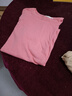 中年媽媽純棉短袖t恤女夏季新款寬松不規則體恤衫 豆粉色 2XL 【建議125-135斤】 曬單實(shí)拍圖