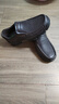 木林森品牌專(zhuān)賣(mài)牛皮厚底爸爸鞋男鞋男士休閑皮鞋軟皮套腳中老年鞋父親鞋 黑色鏤空 40 曬單實(shí)拍圖