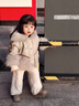 G.DUCKKIDS女童秋冬裝外套2024新款寶寶冬季洋氣加絨皮衣兒童上衣小女孩皮草 卡其 120 cm 曬單實(shí)拍圖