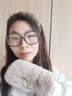 目丸軟糯毛絨半指手套女加絨保暖秋冬袖套可愛(ài)仿兔毛手袖長(cháng)袖漏指手套 曬單實(shí)拍圖