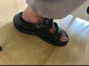 德?tīng)柣荩―EERWAY）涼鞋男2025夏季家居涼拖鞋厚底洞洞鞋百搭時(shí)尚沙灘鞋 黑灰 42 /43 曬單實(shí)拍圖