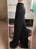 趣米樂(lè )黑色運動(dòng)休閑褲子女夏季2025新款高腰垂感寬松顯瘦直筒闊腿衛褲女 黑色 M 【建議105-120斤】 曬單實(shí)拍圖