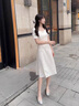 宏資琦新中式改良旗袍連衣裙女裝夏季2025新款今年流行氣質(zhì)高級感裙子 杏色 M 曬單實(shí)拍圖