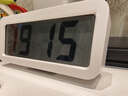 漢時(shí)（Hense）簡(jiǎn)約電子鬧鐘學(xué)生大屏大數字桌面時(shí)鐘中老年人專(zhuān)用床頭鐘表可掛墻LCD小臺鐘音樂(lè )鈴聲 HA919白色 曬單實(shí)拍圖