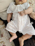棉芹嬰兒衣服夏季薄款短袖新生兒連體衣滿月寶寶純棉內(nèi)衣睡衣哈衣爬服 藍(lán)色西格里歐 80cm 曬單實(shí)拍圖