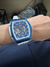 布加迪（BONEST GATTI）德國手表男士機械表全自動(dòng)鏤空防水夜光腕表生日新年禮物送男友 BG5602-A4藍殼藍面白膠帶 曬單實(shí)拍圖