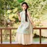 ASK JUNIOR國風(fēng)新中式套裝女童2025夏兒童背心連衣裙馬面裙兩件 綠色  160  曬單實拍圖