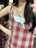 沐霓吊帶連衣裙女 2025夏季新品法式復(fù)古方領(lǐng)長裙氣質(zhì)顯瘦裙子度假風(fēng) 假兩件復(fù)古吊帶連衣裙 S 曬單實(shí)拍圖