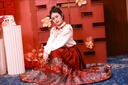 斐莉玥原創(chuàng  )新中式紅色漢服訂婚國風(fēng)馬面裙日常點(diǎn)翠妝花敬酒服禮服 白色上衣+云肩+紅色馬面裙 XL 曬單實(shí)拍圖