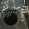 斯圖西（stussy）黑色八號(hào)球經(jīng)典LOGO休閑連帽加厚衛(wèi)衣一比一三標(biāo)全原 白灰色（三標(biāo)齊全） S 曬單實(shí)拍圖
