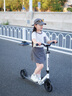 邁多米青少年滑板車成人代步車校園兩輪可折疊二輪城市防摔上班 k-9高雅白【適合身高1.2-1.7m】 曬單實拍圖