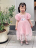 G.DUCKKIDS童裝女童愛莎公主裙夏季洋氣兒童裙子夏季禮服裙小女孩六一表演服 粉色裙子 120 (建議110cm  6-7歲左右)c 曬單實(shí)拍圖