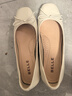 百麗（Belle）氣質蝴蝶結平底便鞋2025春新真皮增高優(yōu)雅鞋B2454AQ5 米白色 38 (240mm) 曬單實拍圖