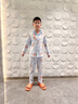 俞兆林（YUZHAOLIN）兒童睡衣夏季薄款男童家居服開(kāi)衫套裝純棉衣服童裝 可愛(ài)滿印 曬單實(shí)拍圖