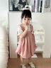 迪士尼迪士尼女童夏季連衣裙套裝2025新款兒童夏裝小女孩洋氣短袖背帶裙 粉紅色 90 cm 曬單實(shí)拍圖