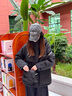 鴨鴨（YAYA）佟麗婭同款城市輕戶外沖鋒羽絨服女短款冬新款收腰撞色派克服外套 米色 M 160/84A 曬單實拍圖