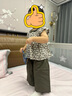 巴拉巴拉女童森系短袖T恤夏季2025新款兒童夏裝碎花上衣女寶寶洋氣闊腿褲 碎花_套裝 100 cm 曬單實(shí)拍圖