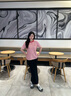 Teenie Weenie小熊T恤女2025年夏季新款海軍風(fēng)休閑圓領(lǐng)條紋短袖T恤女 紅色 M 165 曬單實拍圖