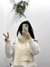 蒙口比鄰羊駝毛防寒保暖圍巾女冬季2025新款韓版情侶高級感針織生日禮物 奶茶米Milk tea rice 曬單實(shí)拍圖