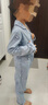頂瓜瓜兒童睡衣套裝春夏季純棉中大童男童家居服開(kāi)襟男孩 淺藍色 120 曬單實(shí)拍圖