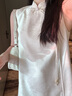 法曼萱（FAMANXUAN）新中式國(guó)風(fēng)無(wú)袖直筒連衣裙女小個(gè)子夏季新款高級(jí)感裙子 香草臻白 S 160/84A 曬單實(shí)拍圖
