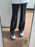怪獸實(shí)驗(yàn)室涼感休閑三本針西褲夏季cleanfit通勤直筒微喇長褲 黑色 （薄款） M 曬單實(shí)拍圖