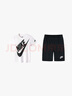 NIKE 耐克小童裝男童短袖套裝夏季兒童經(jīng)典款短T針織短褲2件套 曬單實(shí)拍圖