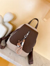 新款雙肩包女生夏季大學(xué)生書(shū)包時(shí)尚小眾旅行戶(hù)外背包箱包背包禮物 米白配啡 曬單實(shí)拍圖