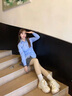 CARESS & KUDOS商場同款官方小ck小個子內(nèi)增高老爹鞋女2025新款春夏休閑運動鞋 米色內(nèi)增高 跟高9.5cm送女友禮物 37 曬單實拍圖