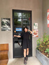 妤遇（YUUZYUUS）品牌女裝連衣裙女2025夏季新款韓版氣質(zhì)顯瘦休閑短袖襯衫領裙子 保羅黑 L 曬單實拍圖