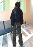 POUM美式高街修身微喇休閑褲男女工裝迷彩褲情侶褲喇叭多口袋褲子男 BLMFS-8279迷彩色 XL 曬單實拍圖