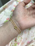 中國(guó)黃金（CHINA GOLD）黃金手鏈足金四葉草鑲嵌金手鏈女送媽媽老婆女友七夕情人節(jié)禮物 四葉草托帕石雙層手鏈+摯愛(ài)玫瑰禮盒 曬單實(shí)拍圖