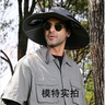 句可風扇帽子太陽能登山釣魚防曬漁夫帽戶外遮陽防紫外線男女士太陽帽 【升級-大帽檐-雙風扇】深灰 曬單實拍圖