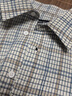 UR夏季新款男裝休閑超寬松撞色條紋開(kāi)襟襯衫UMH250001 寶藍格子 (偏寬松) S (XS-S) 曬單實(shí)拍圖