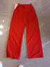啄木鳥(niǎo)【優(yōu)質(zhì)面料不起球】韓版垂感闊腿褲直筒西褲春夏秋冬四季長(cháng)褲彈力 紅色紅色長(cháng)褲松緊腰有袋 M 90-105斤 曬單實(shí)拍圖