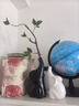 爾山集北歐創(chuàng)意插花擺件客廳桌面電視柜裝飾品輕奢現(xiàn)代簡約風玄關擺設 黑白對象擺件+仿真嫩芽枝 曬單實拍圖