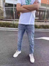 啄木鳥矮小個(gè)子八分小腳牛仔褲男款修身小直筒8分休閑褲160cm夏季薄款 2203藍(lán)灰色（八分褲） 32 碼（建議體重140-150斤） 曬單實(shí)拍圖