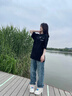 印花字母牛仔褲男2025春秋原創(chuàng)潮牌休閑褲子美式寬松直筒闊腿長褲 藍色 19008 XL 建議145-165斤 曬單實拍圖