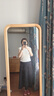 EP雅瑩女裝 新中式修身壓褶套頭短袖上衣 夏季商場同款5505A 白色 L 曬單實拍圖